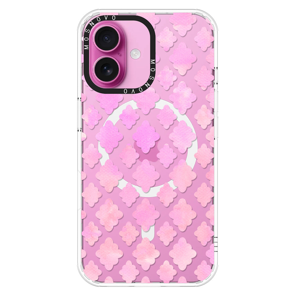 Pink Flower Diamond Phone Case - iPhone 16 Case - MOSNOVO