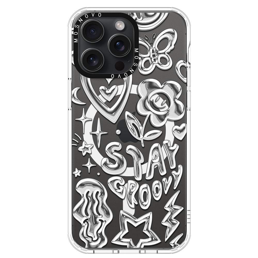 Silver Chrome Art (Flat Print) Phone Case - iPhone 15 Pro Max Case