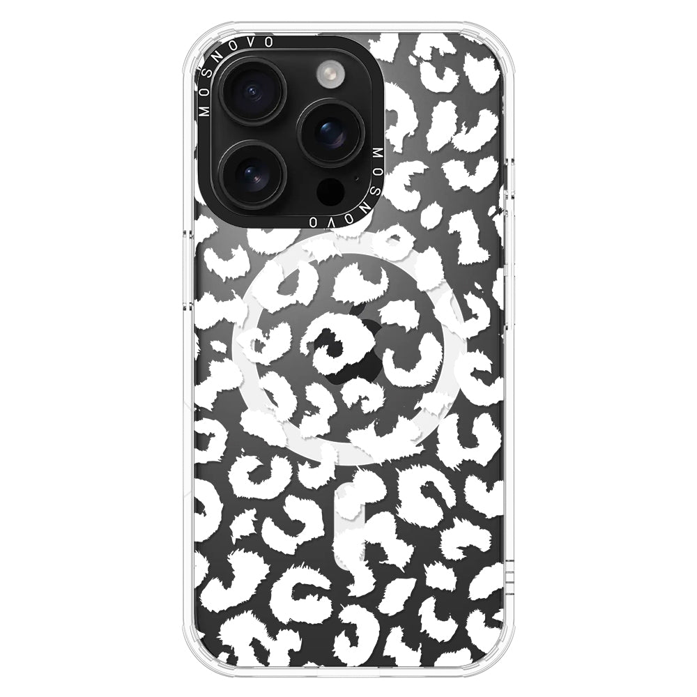 White Leopard Phone Case - iPhone 16 Pro Case - MOSNOVO