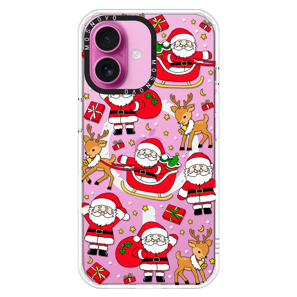 Cute Santa Claus Deer Phone Case - iPhone 16 Case - MOSNOVO