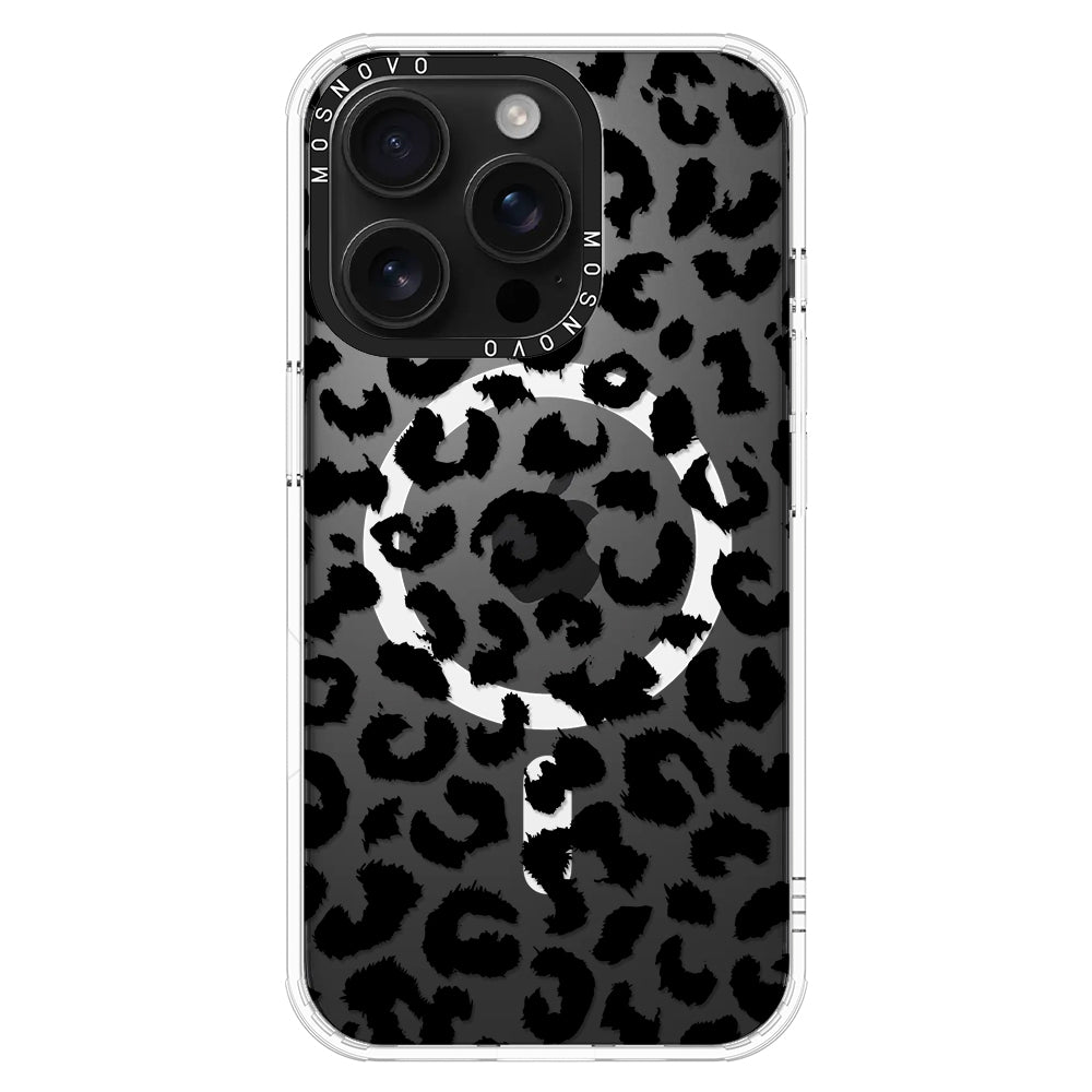 Black Leopard Phone Case - iPhone 16 Pro Case - MOSNOVO