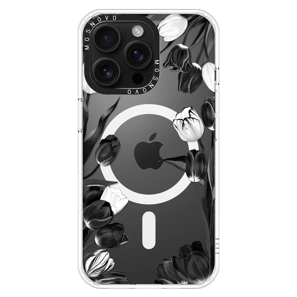 Black Tulips Phone Case - iPhone 16 Pro Max Case - MOSNOVO