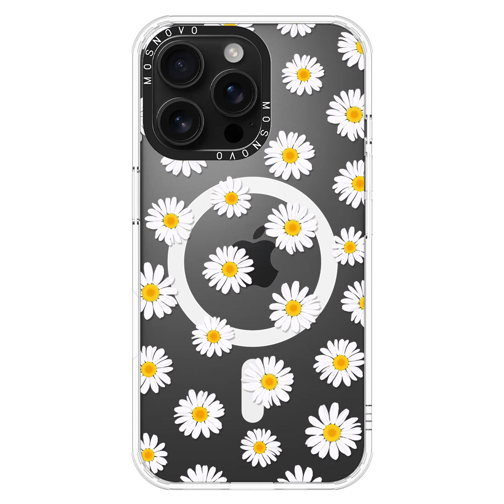 White Daisy Phone Case - iPhone 16 Pro Max Case - MOSNOVO