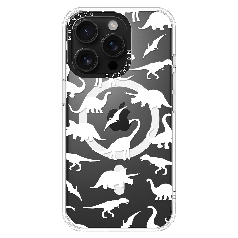 White Dinosaur Phone Case - iPhone 16 Pro Case - MOSNOVO