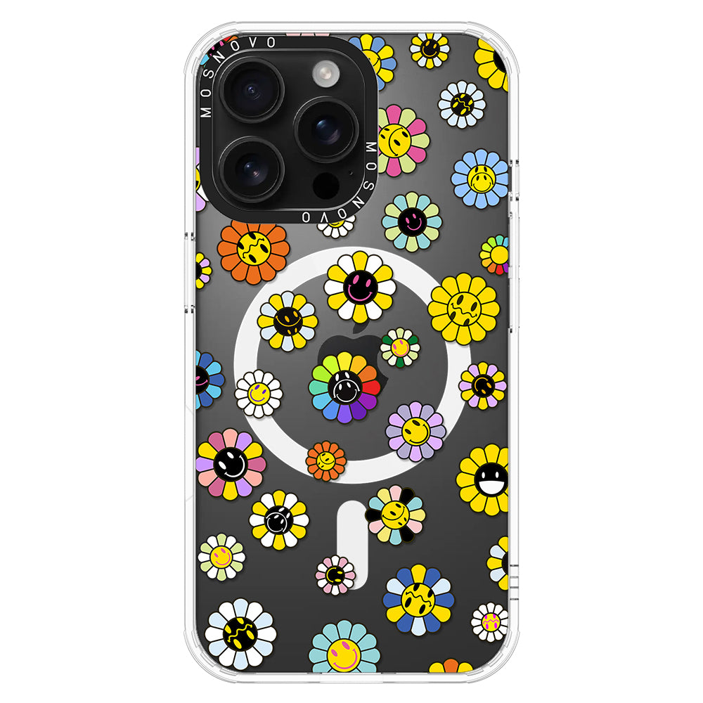 Flower Smiley Face Phone Case - iPhone 16 Pro Max Case - MOSNOVO