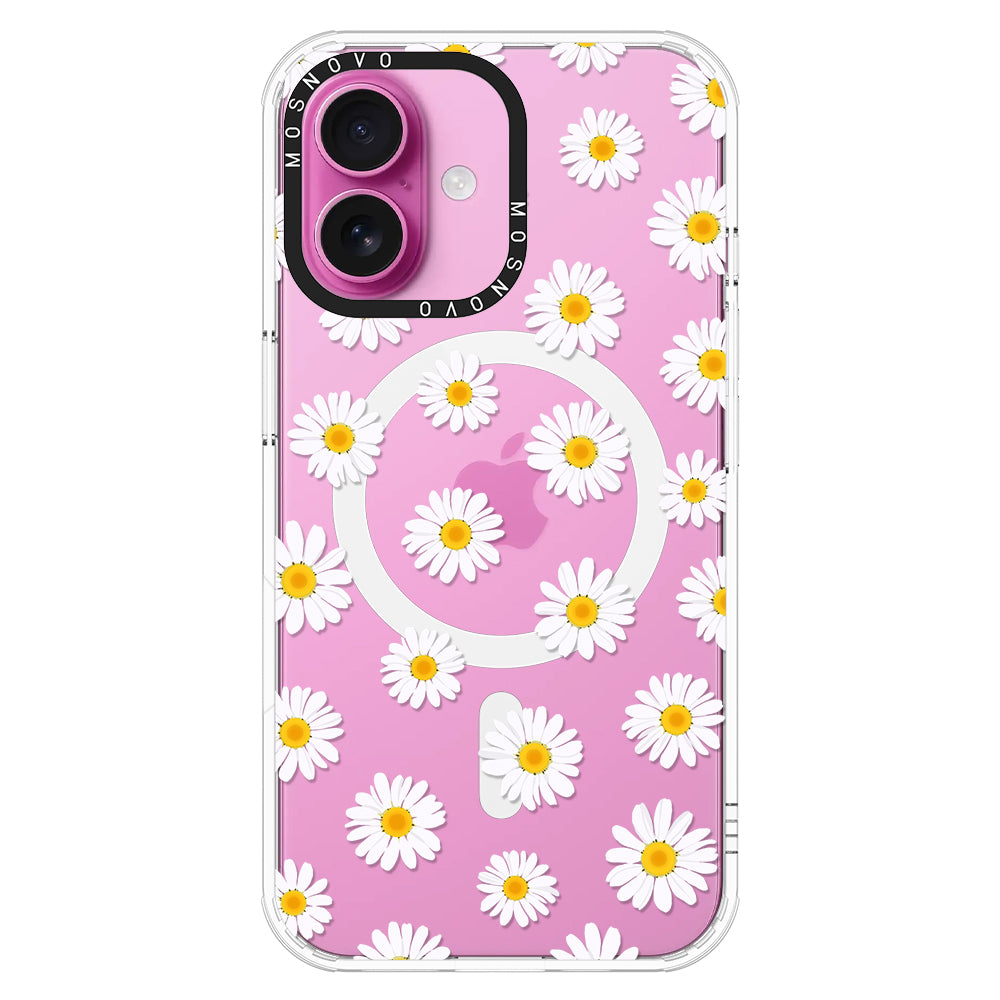 White Daisy Phone Case - iPhone 16 Case - MOSNOVO