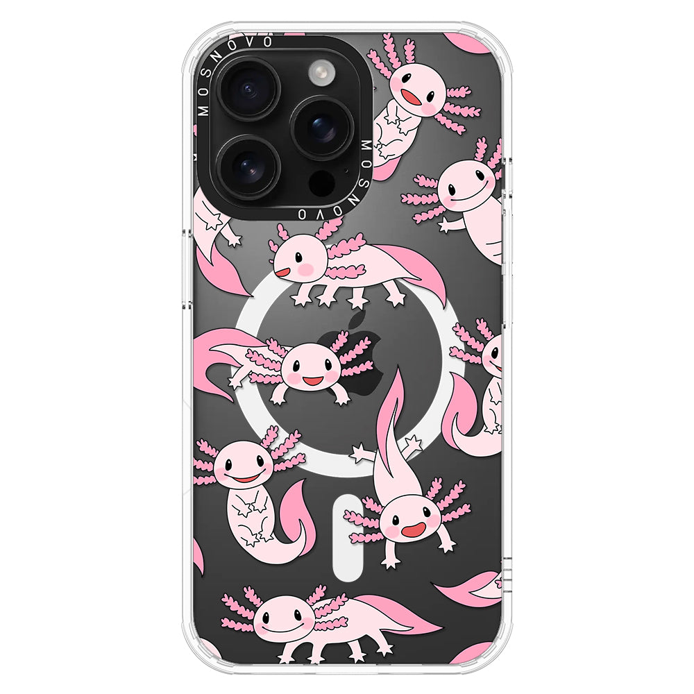 Pink Axolotl Phone Case - iPhone 16 Pro Max Case - MOSNOVO