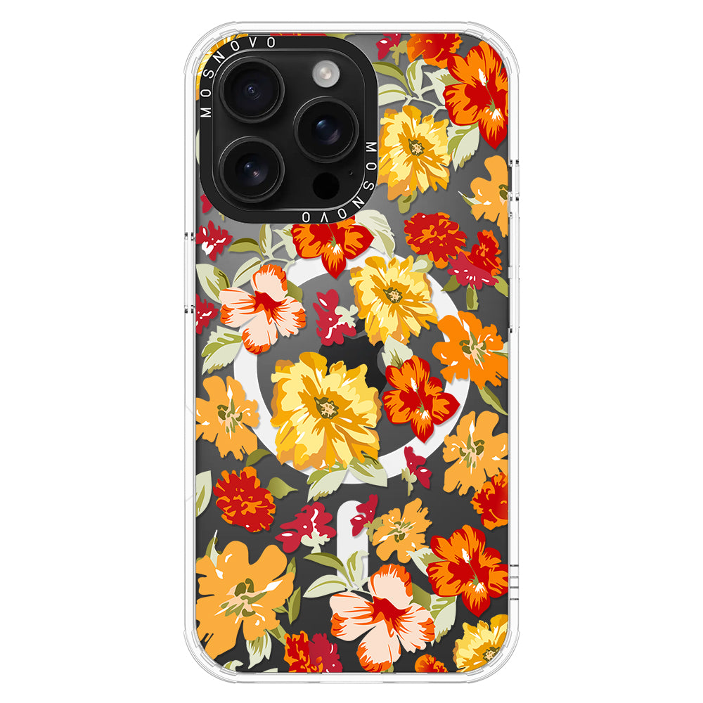 70s Boho Yellow Flower Phone Case - iPhone 16 Pro Max Case - MOSNOVO