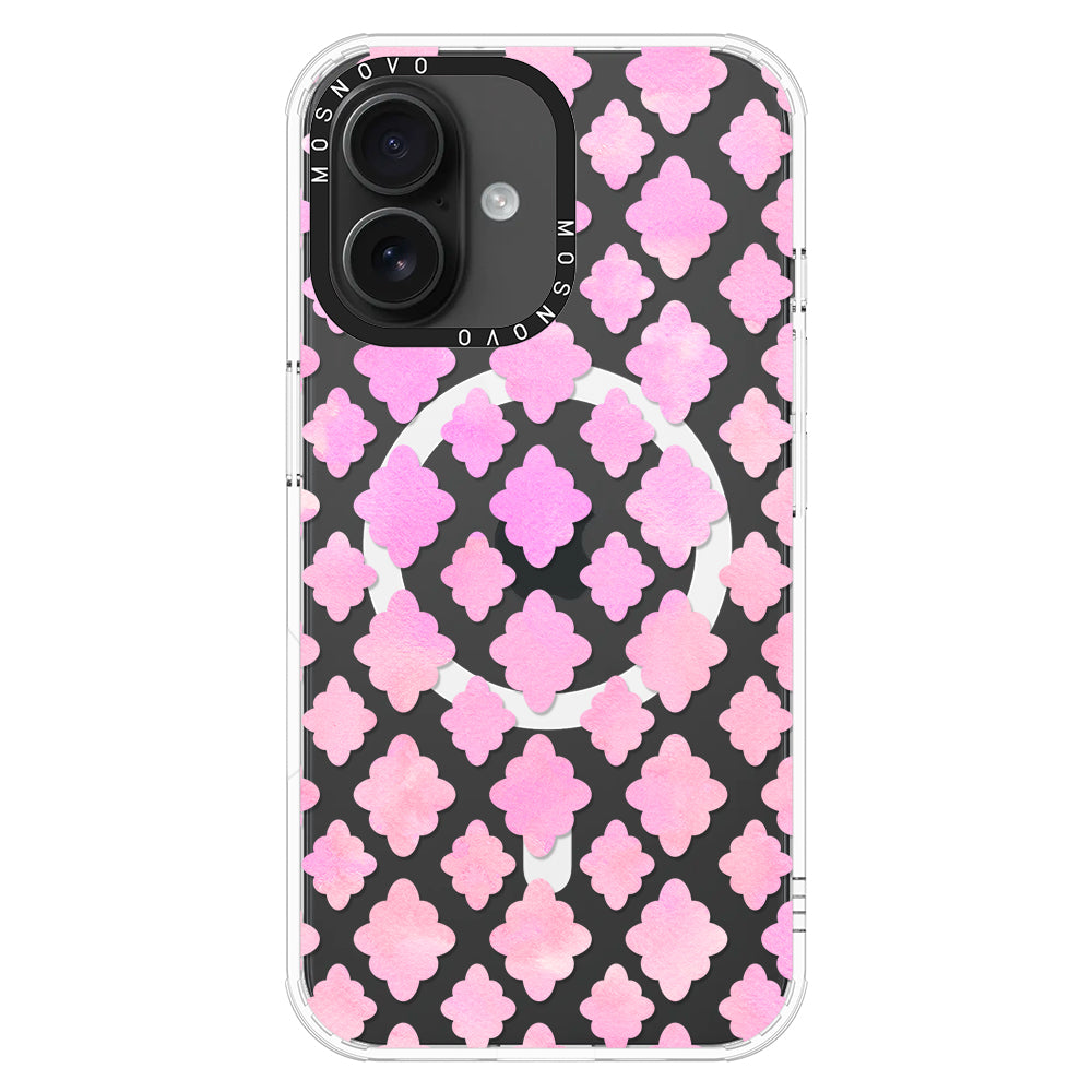 Pink Flower Diamond Phone Case - iPhone 16 Case - MOSNOVO