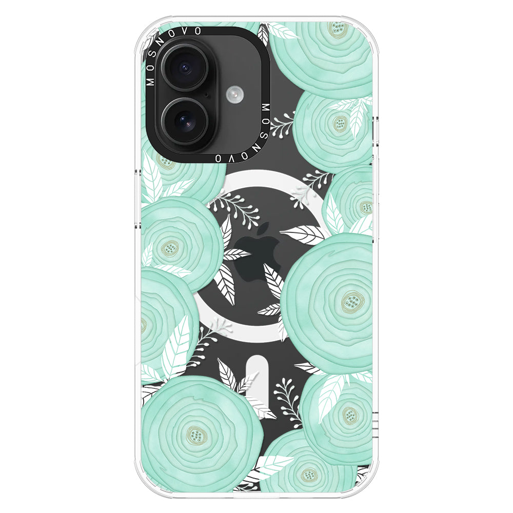 Mint Flower Phone Case - iPhone 16 Case - MOSNOVO