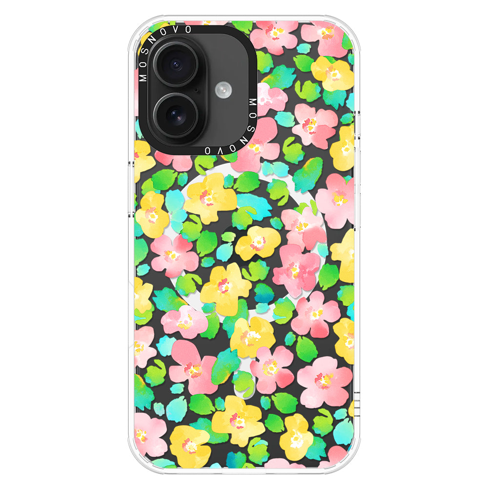 Floral Print Phone Case - iPhone 16 Plus Case - MOSNOVO