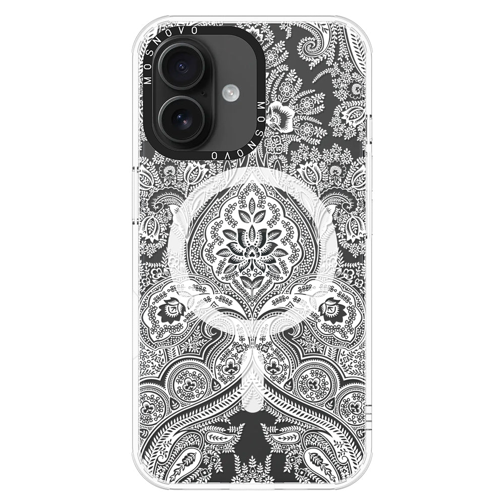 White Damask Phone Case - iPhone 16 Case - MOSNOVO