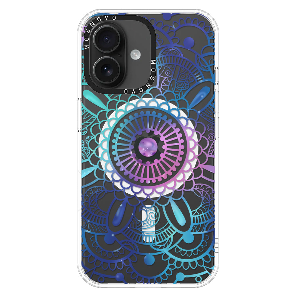 Violet Blue Mandala Phone Case - iPhone 16 Plus Case - MOSNOVO