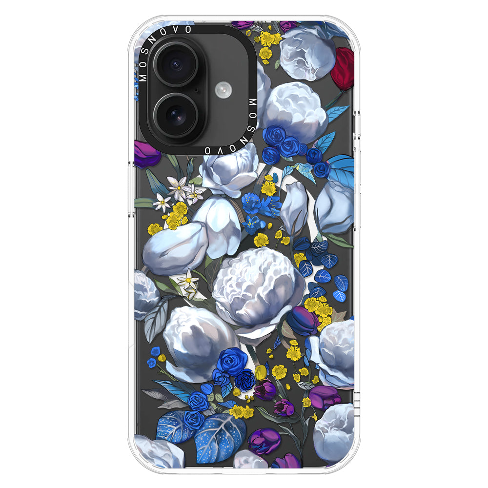 Purple Blue Floral Phone Case - iPhone 16 Case - MOSNOVO