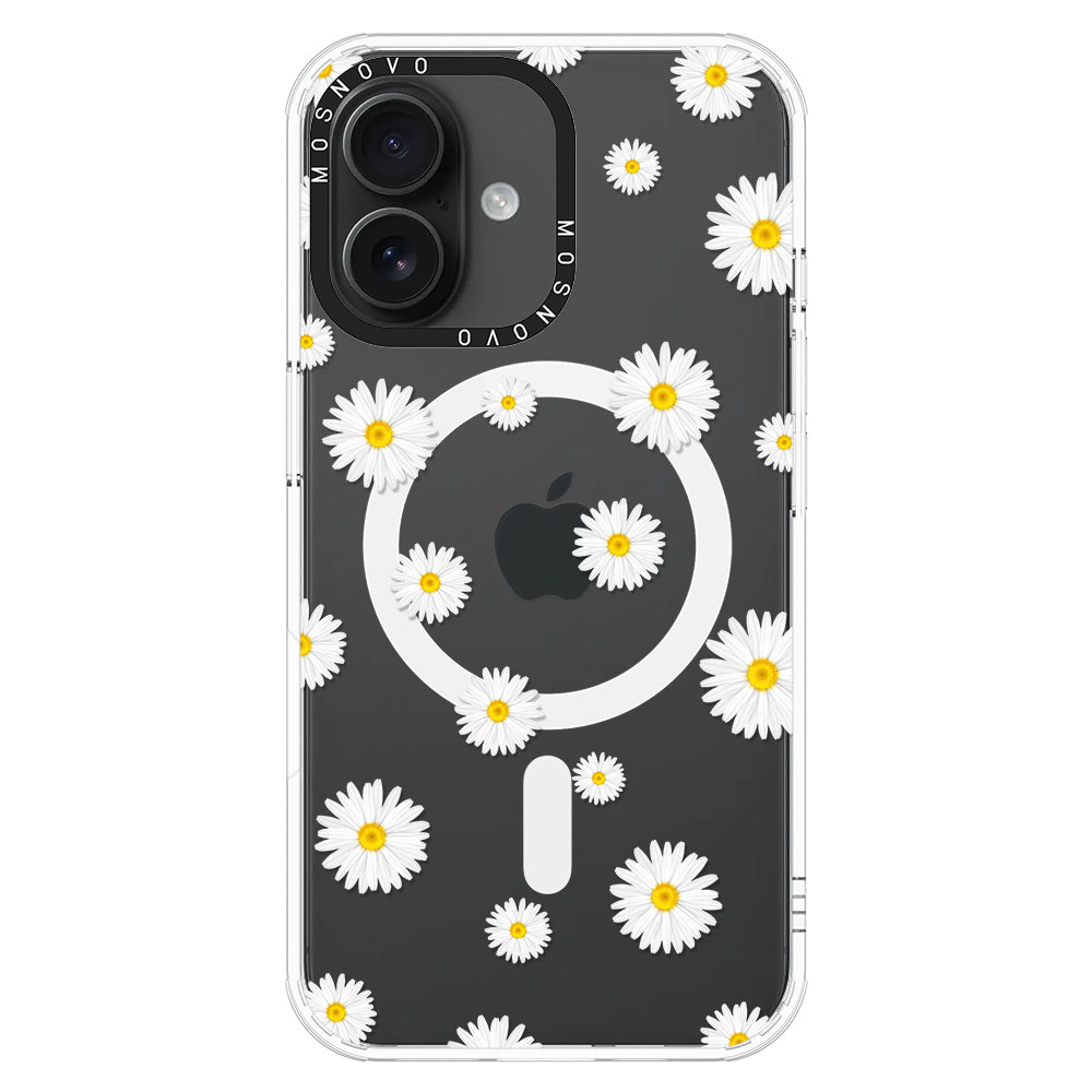 White Daisy Phone Case - iPhone 16 Plus Case - MOSNOVO