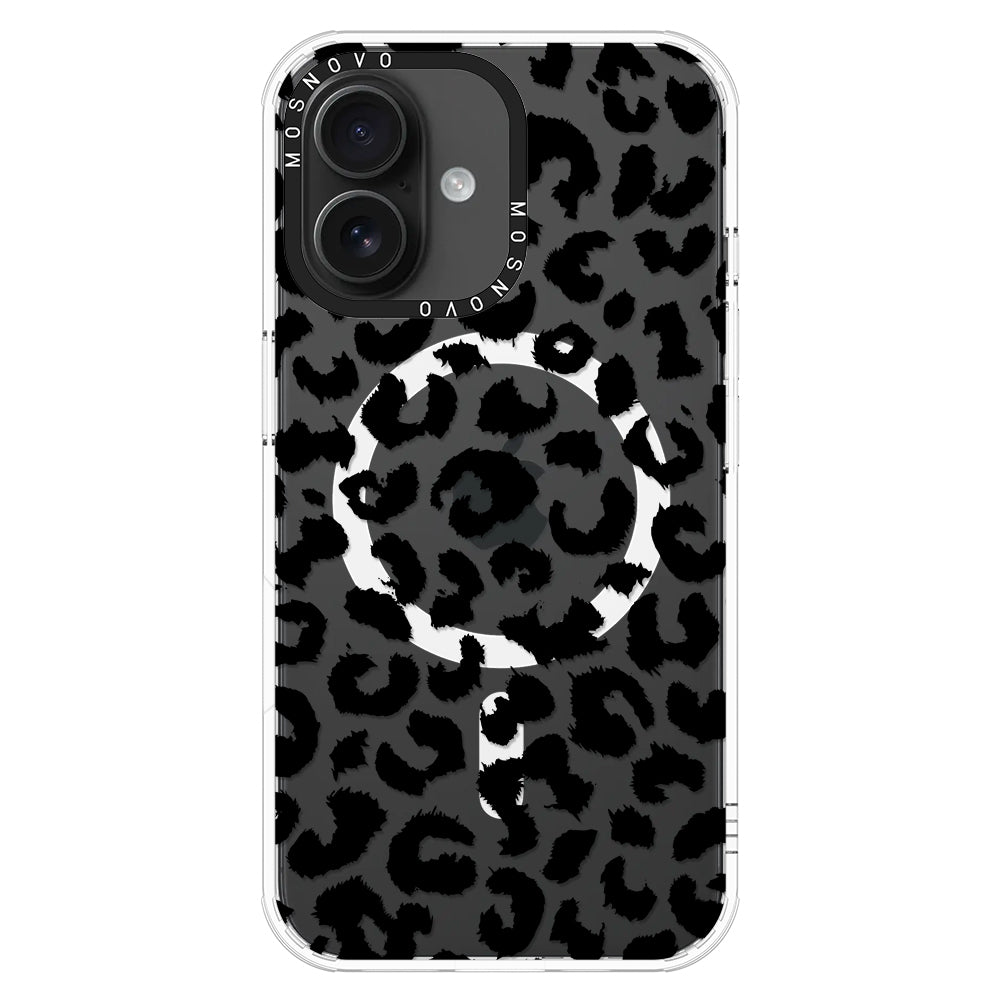 Black Leopard Phone Case - iPhone 16 Plus Case - MOSNOVO