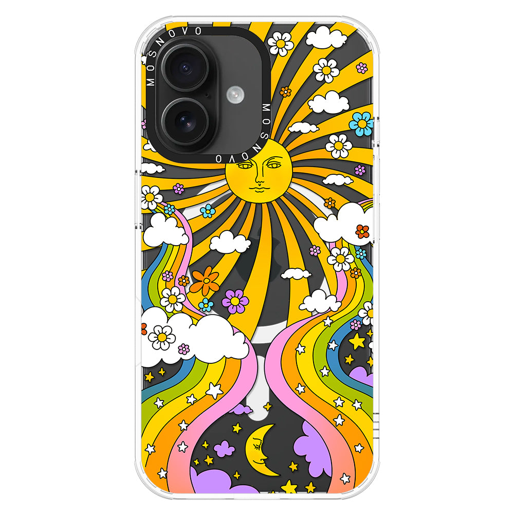 Rainbow Sun and Moon Phone Case - iPhone 16 Case - MOSNOVO