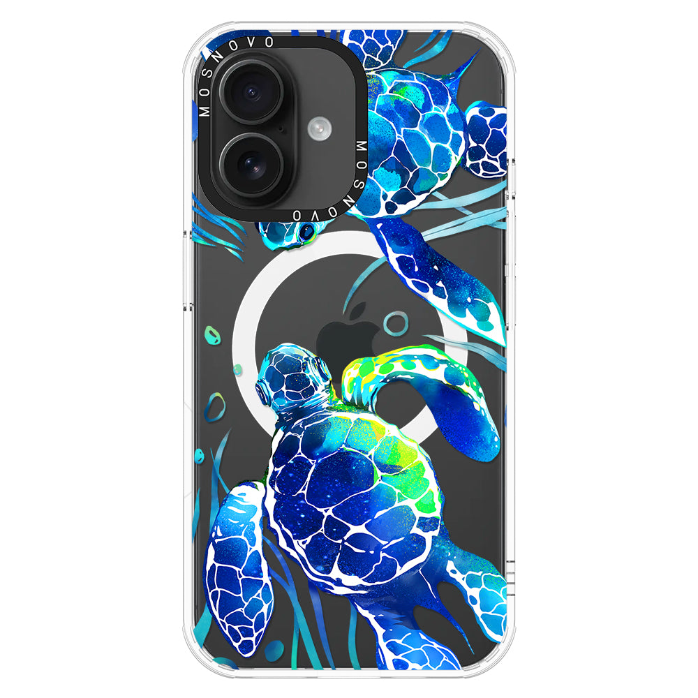 Blue Sea Turtle Phone Case - iPhone 16 Plus Case - MOSNOVO