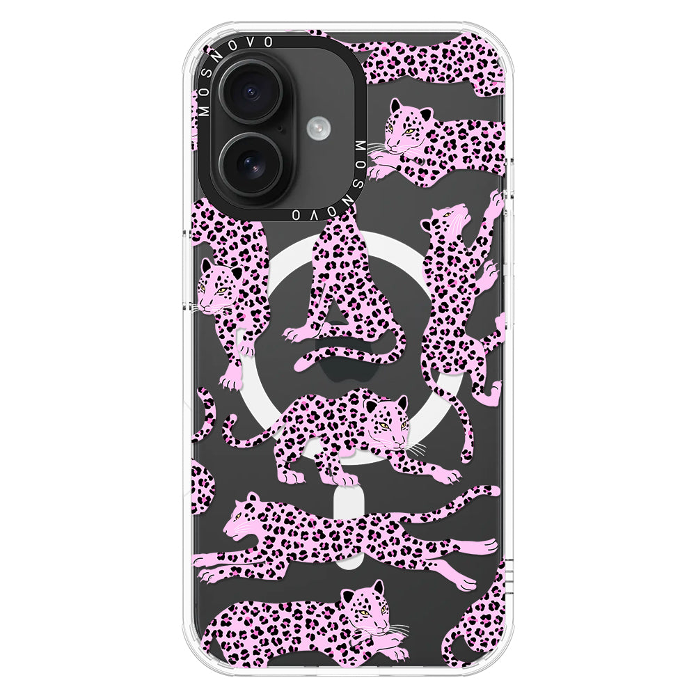 Pink Leopard Phone Case - iPhone 16 Plus Case - MOSNOVO