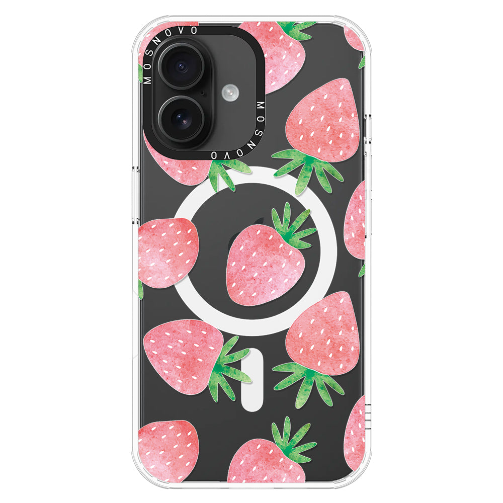 Pastel Strawberry Phone Case - iPhone 16 Case - MOSNOVO