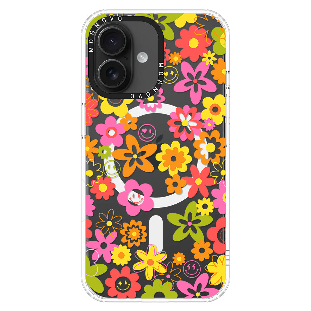 70's Groovy Floral Phone Case - iPhone 16 Case - MOSNOVO