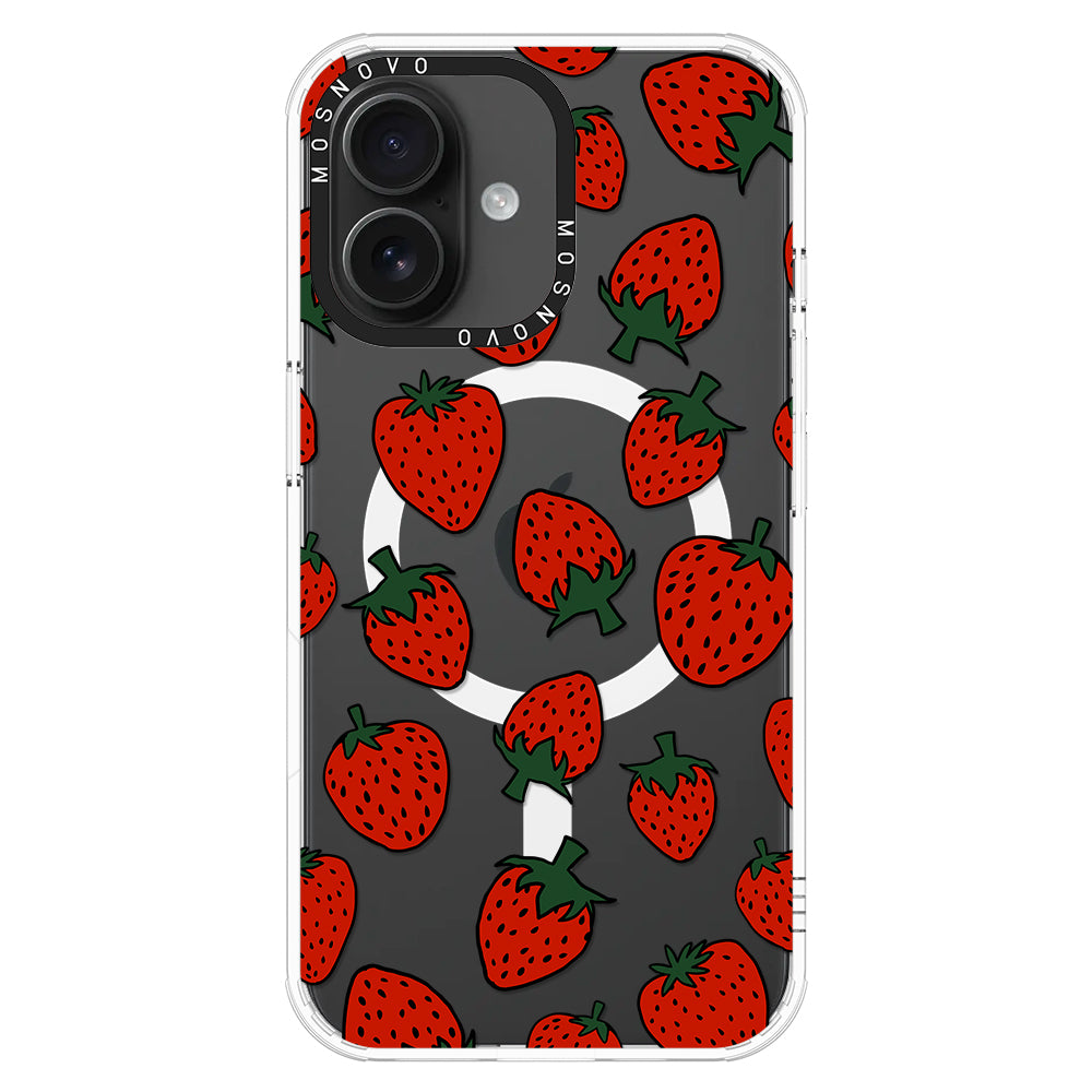 Red Strawberry Phone Case - iPhone 16 Plus Case - MOSNOVO