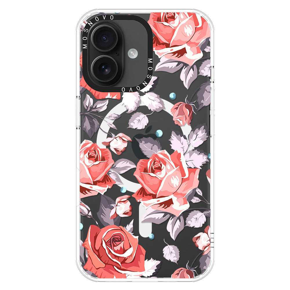 Retro Flower Roses Phone Case - iPhone 16 Plus Case - MOSNOVO