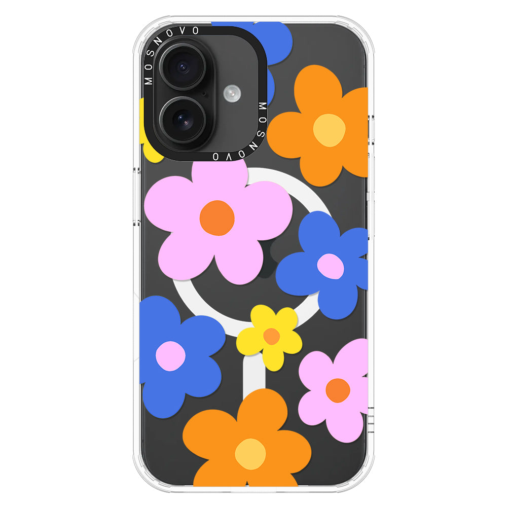 60's Groovy Flower Phone Case - iPhone 16 Plus Case - MOSNOVO