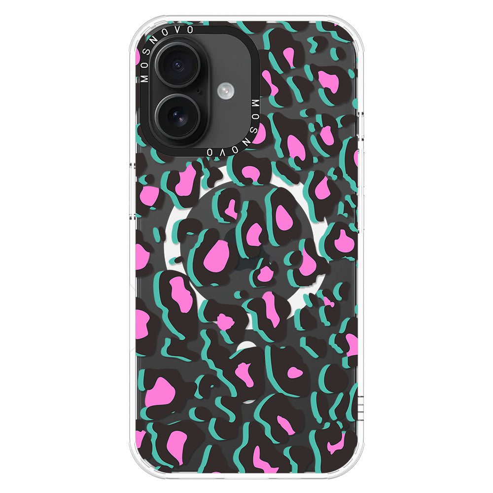 Hot Pink Leopard Print Phone Case - iPhone 16 Case - MOSNOVO