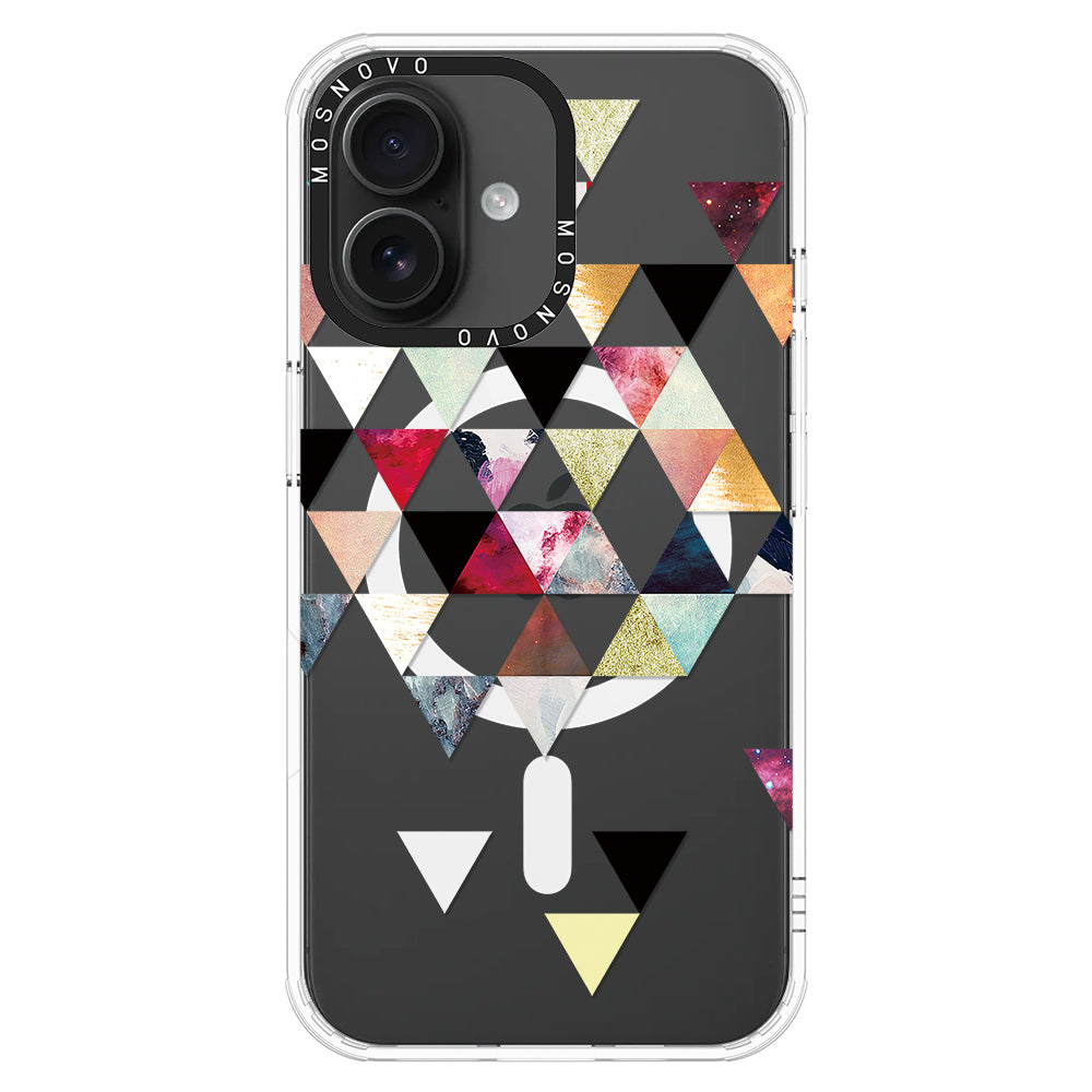 Triangles Stone Marble Phone Case - iPhone 16 Plus Case - MOSNOVO