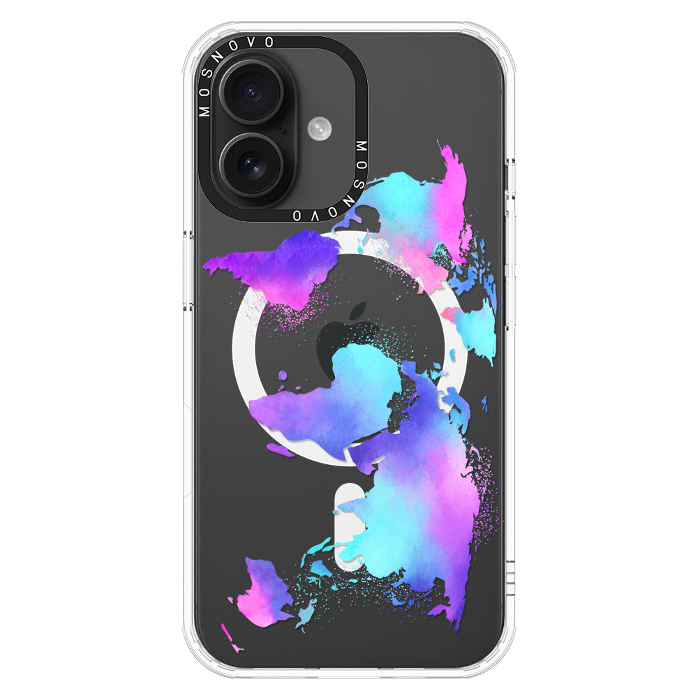 Psychedelic World Map Phone Case - iPhone 16 Case - MOSNOVO