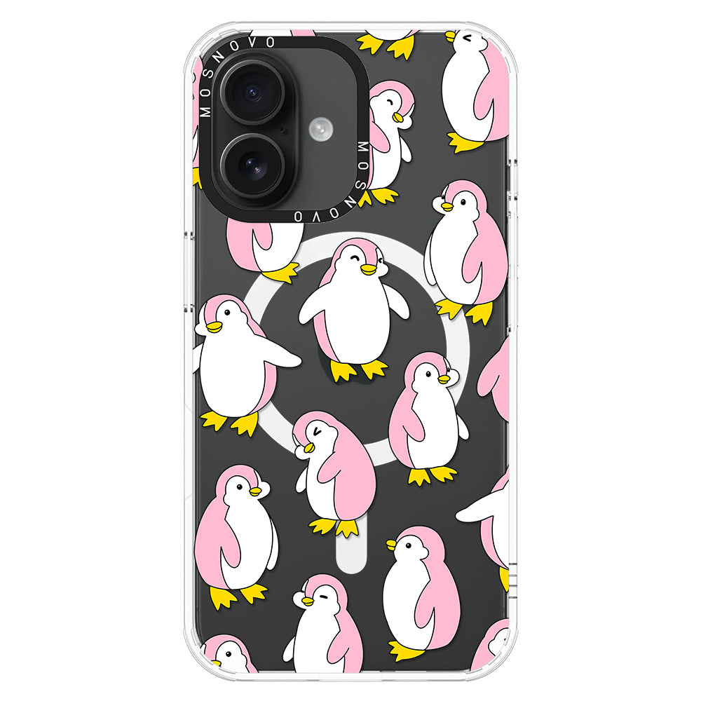 Pink Penguins Phone Case - iPhone 16 Plus Case - MOSNOVO