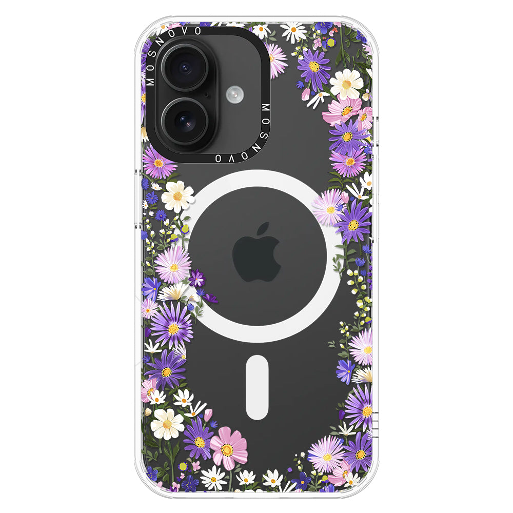 Purple Daisy Garden Phone Case - iPhone 16 Plus Case - MOSNOVO