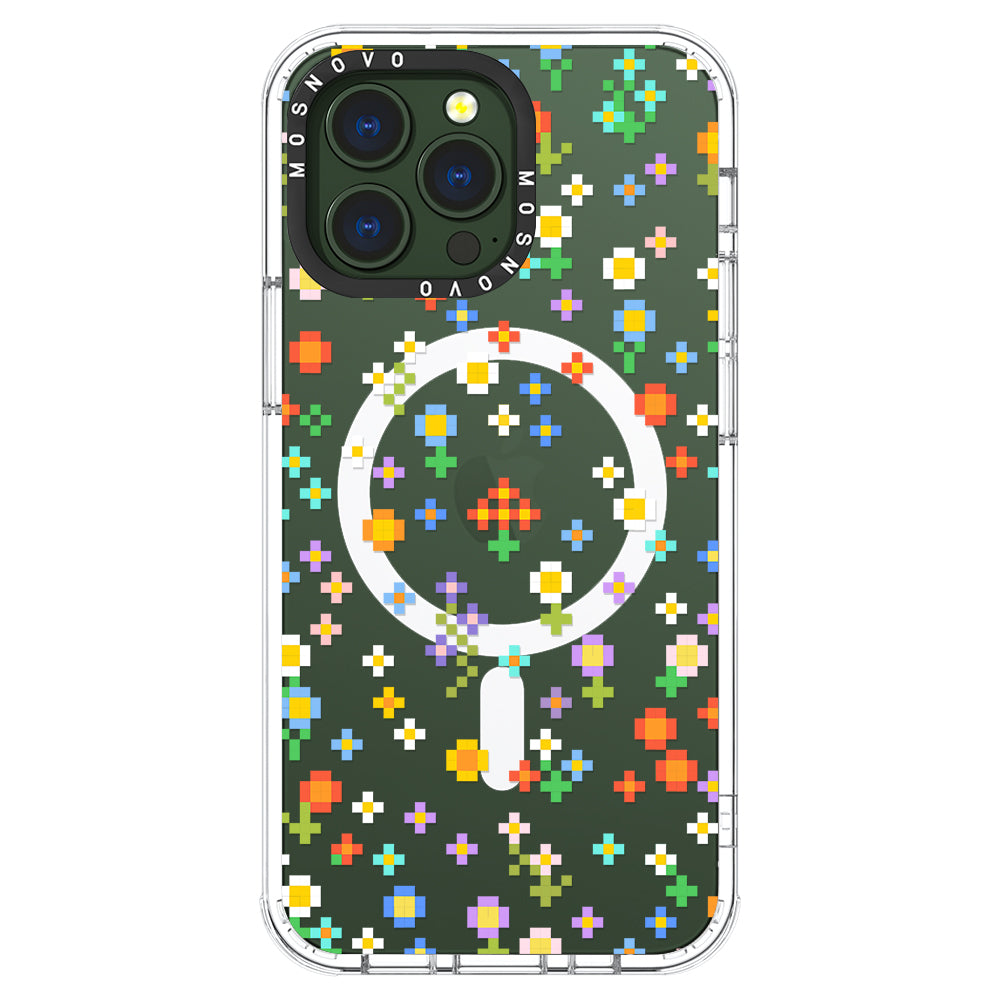 Pixel-Floral Phone Case - iPhone 13 Pro Case