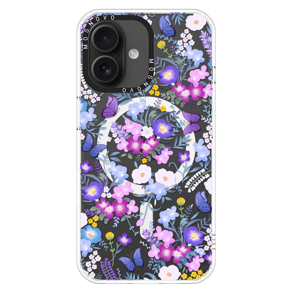 Purple Peri Nemophila Flower Phone Case - iPhone 16 Plus Case - MOSNOVO