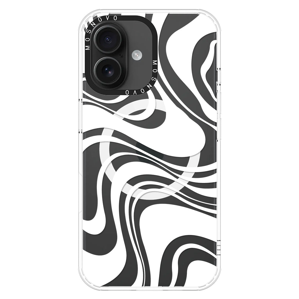 White Swirl Phone Case - iPhone 16 Plus Case - MOSNOVO