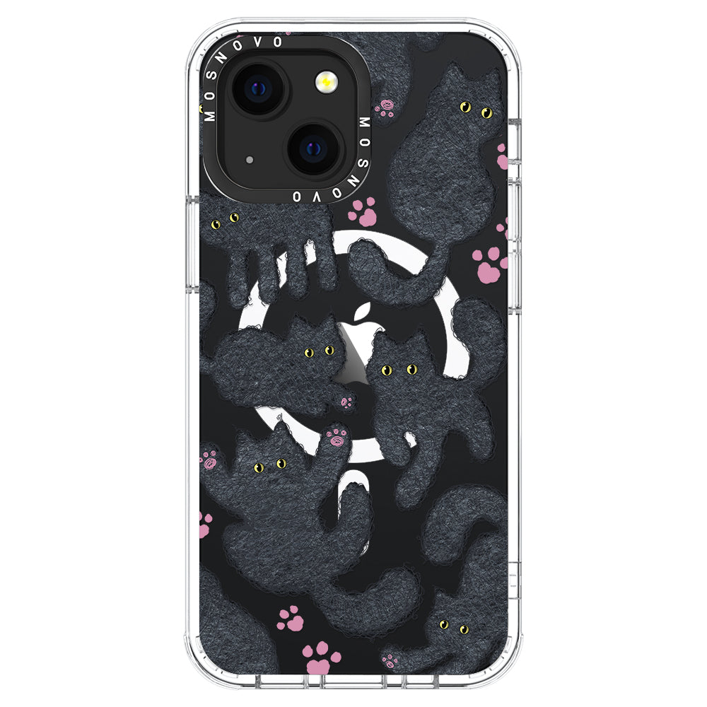 Black Furry Cat Phone Case - iPhone 13 Case