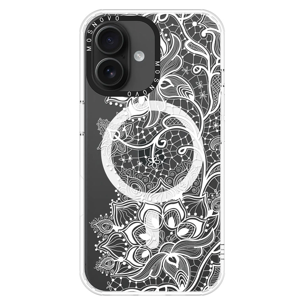 White Lotus Henna Phone Case - iPhone 16 Case - MOSNOVO