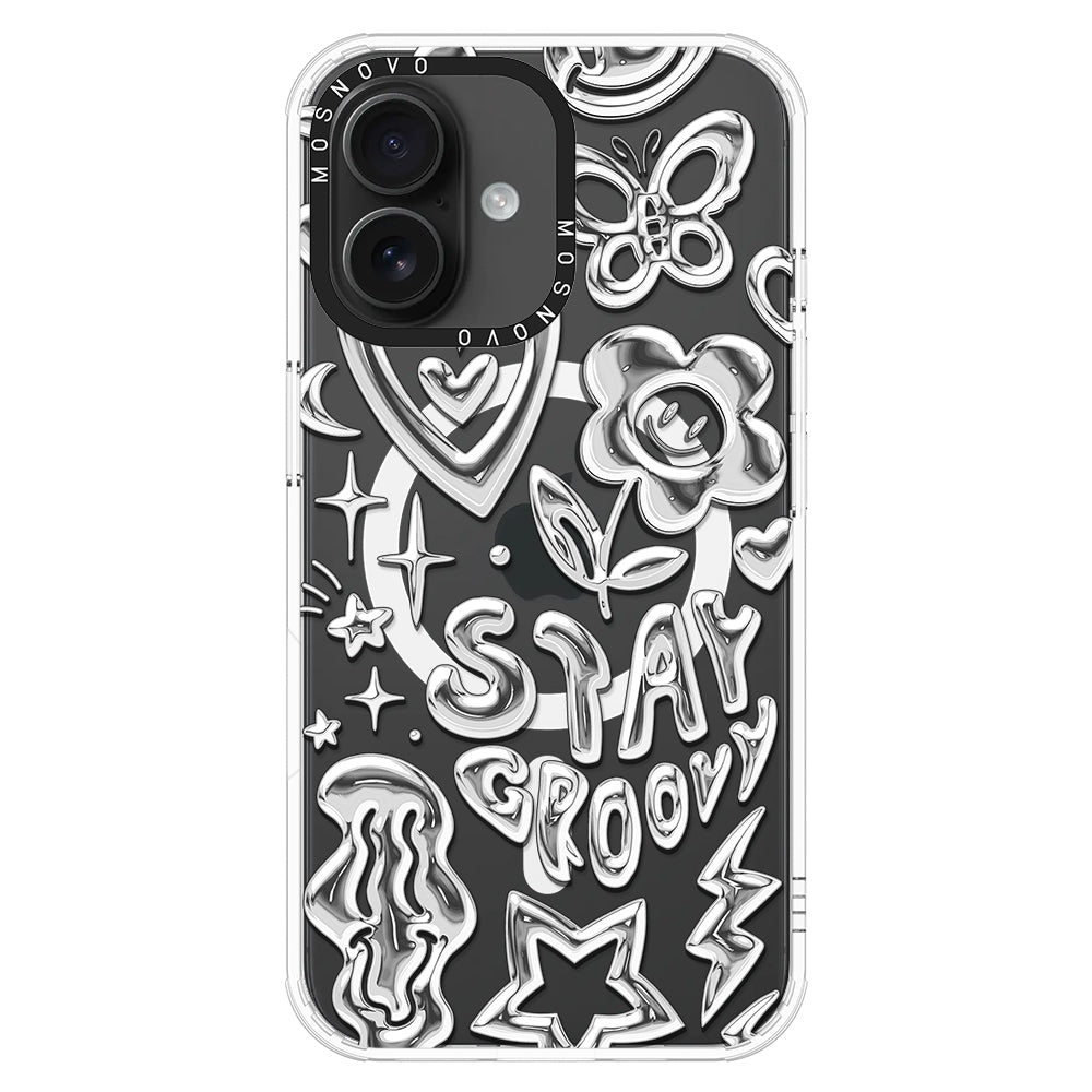 Silver Chrome Art (Flat Print) Phone Case - iPhone 16 Case