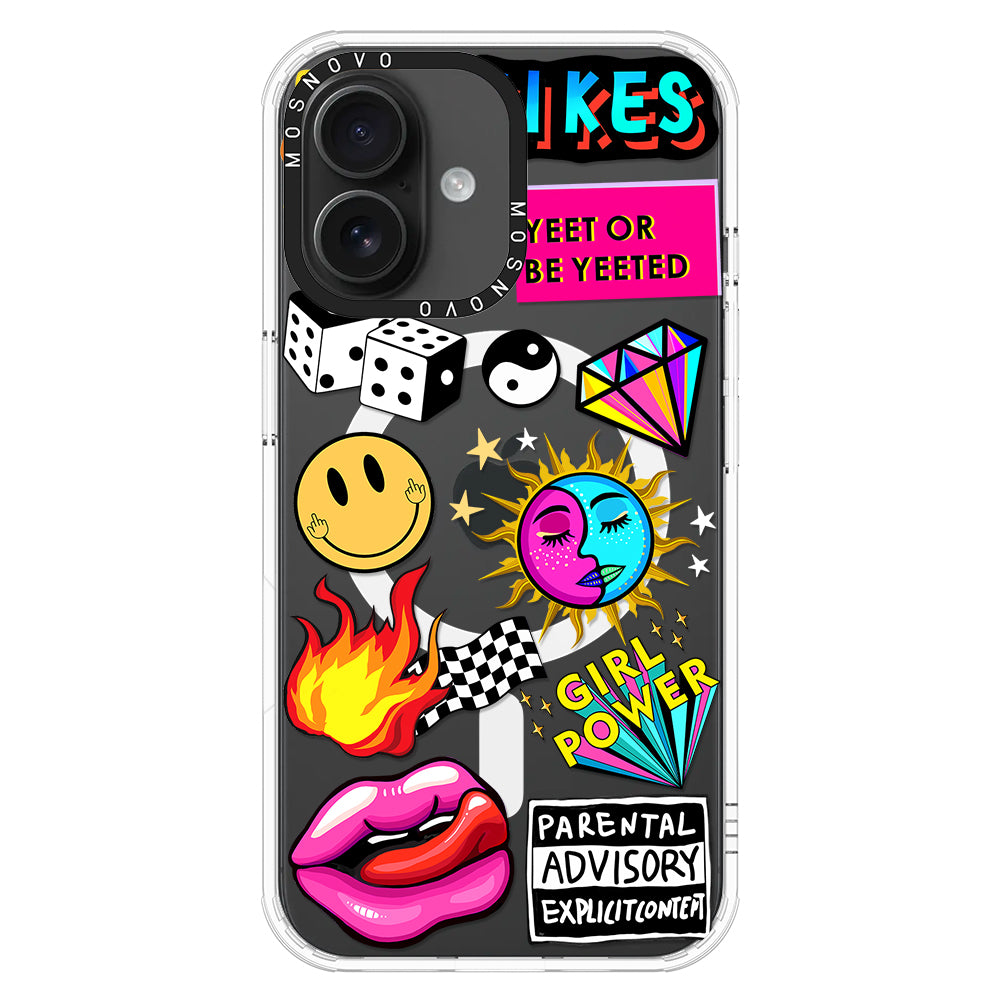 Funky Stickers Phone Case - iPhone 16 Plus Case - MOSNOVO