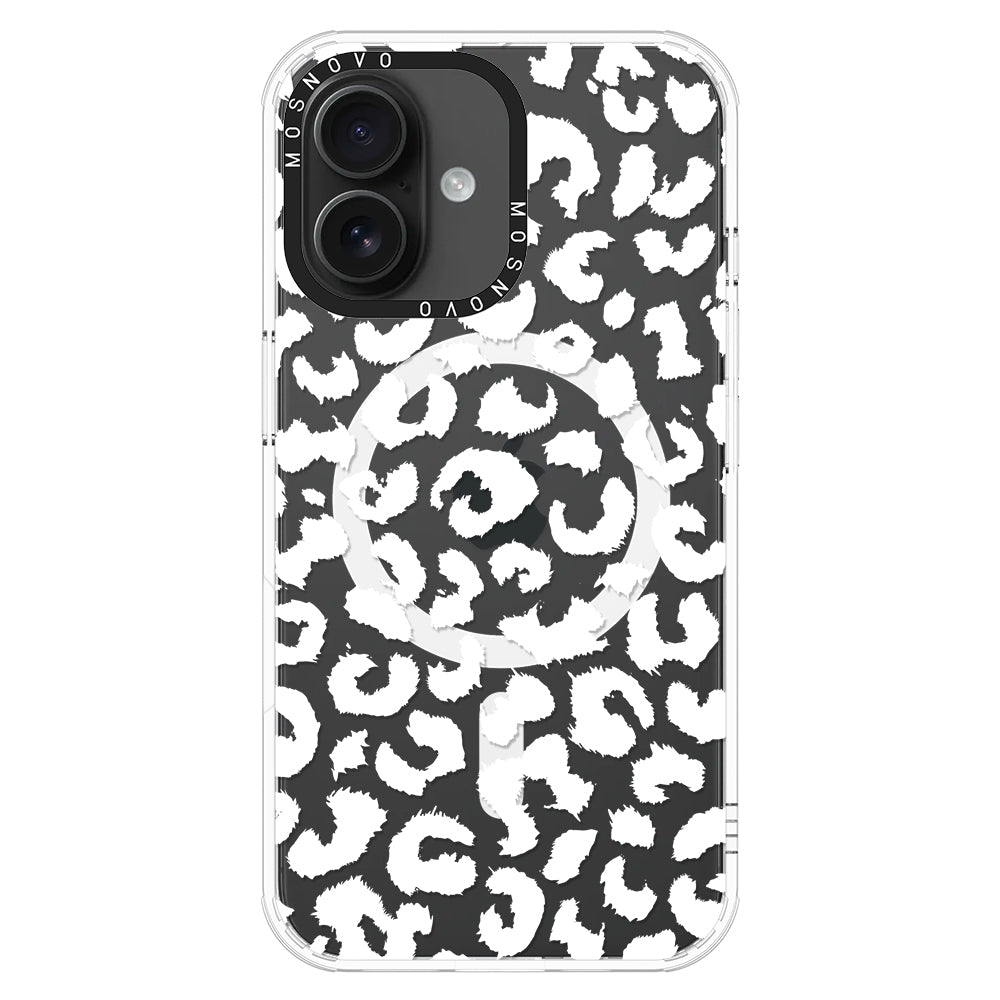 White Leopard Phone Case - iPhone 16 Case - MOSNOVO