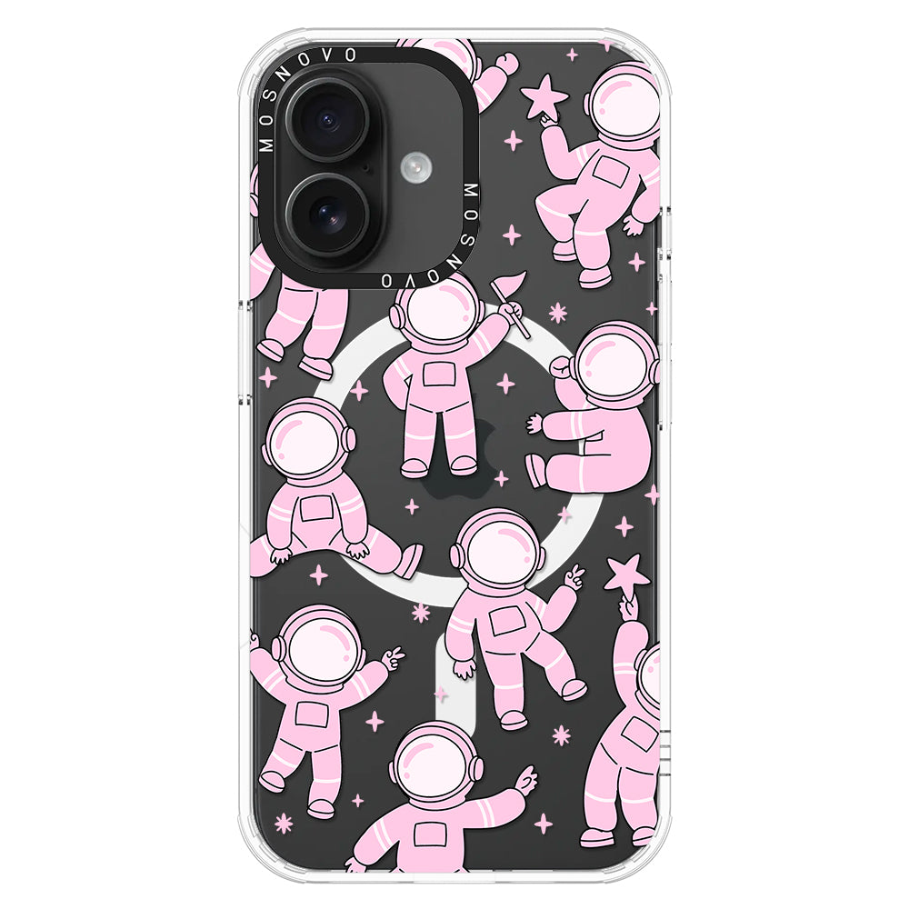 Pink Astronaut Phone Case - iPhone 16 Case - MOSNOVO