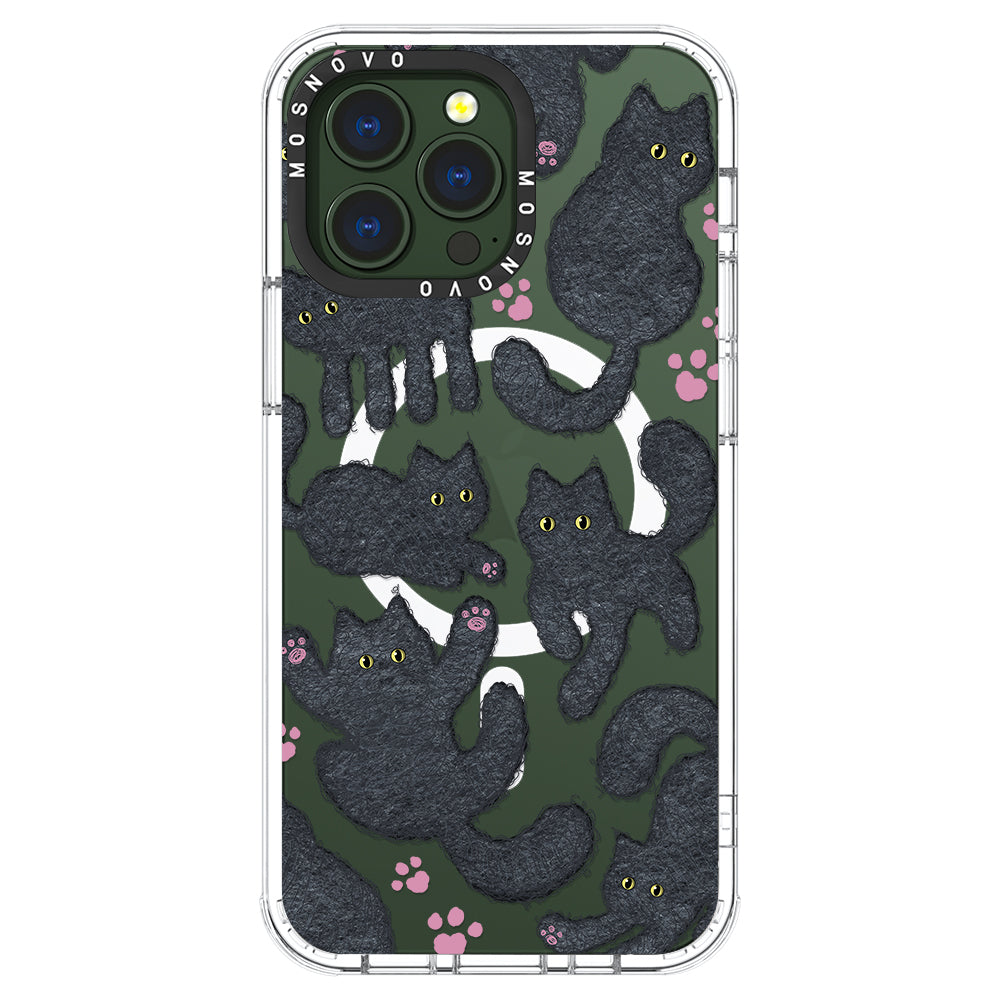 Black Furry Cat Phone Case - iPhone 13 Pro Case