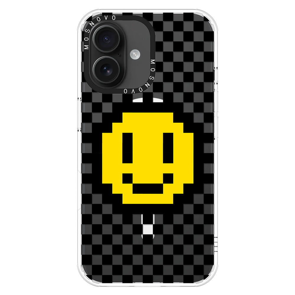 Smile Checkered Phone Case - iPhone 16 Case - MOSNOVO