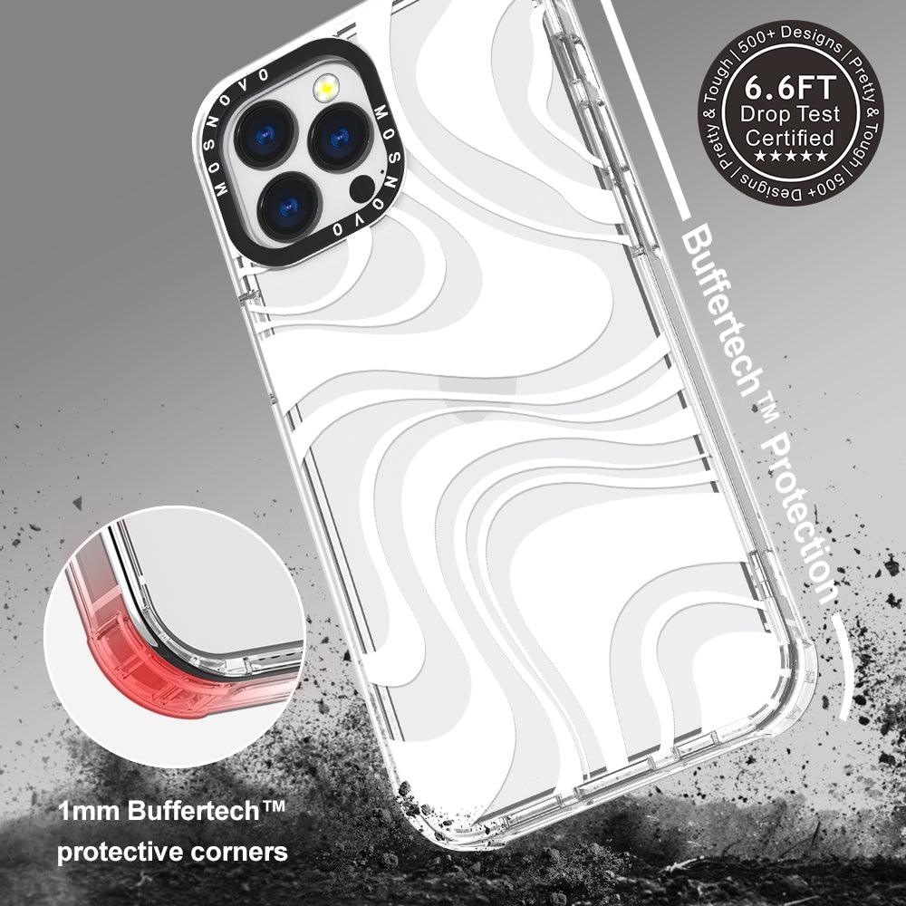 White Swirl Phone Case - iPhone 13 Pro Max Case