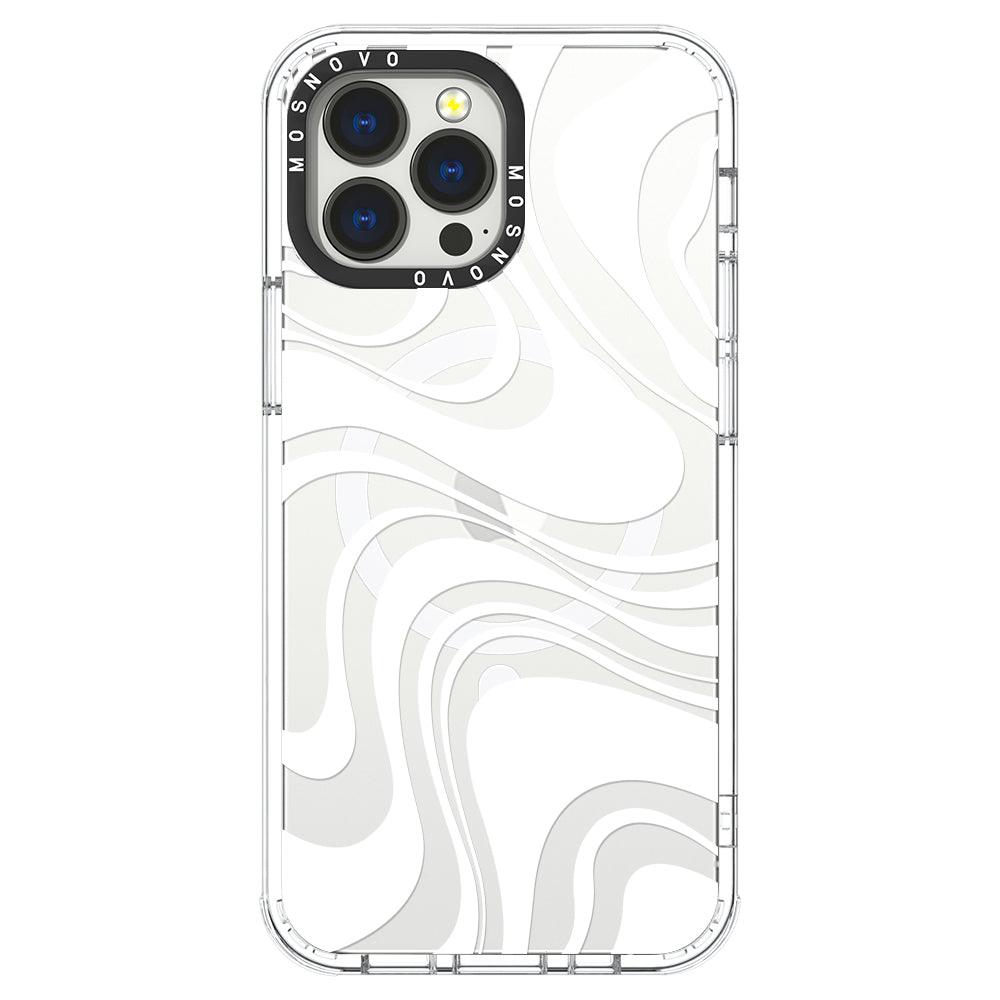 White Swirl Phone Case - iPhone 13 Pro Max Case