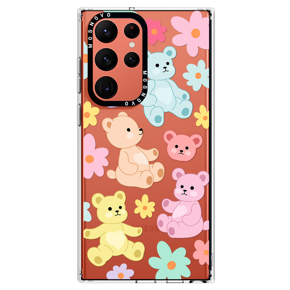 Cute Teddy Bear Phone Case - Samsung Galaxy S22 Ultra Case - MOSNOVO