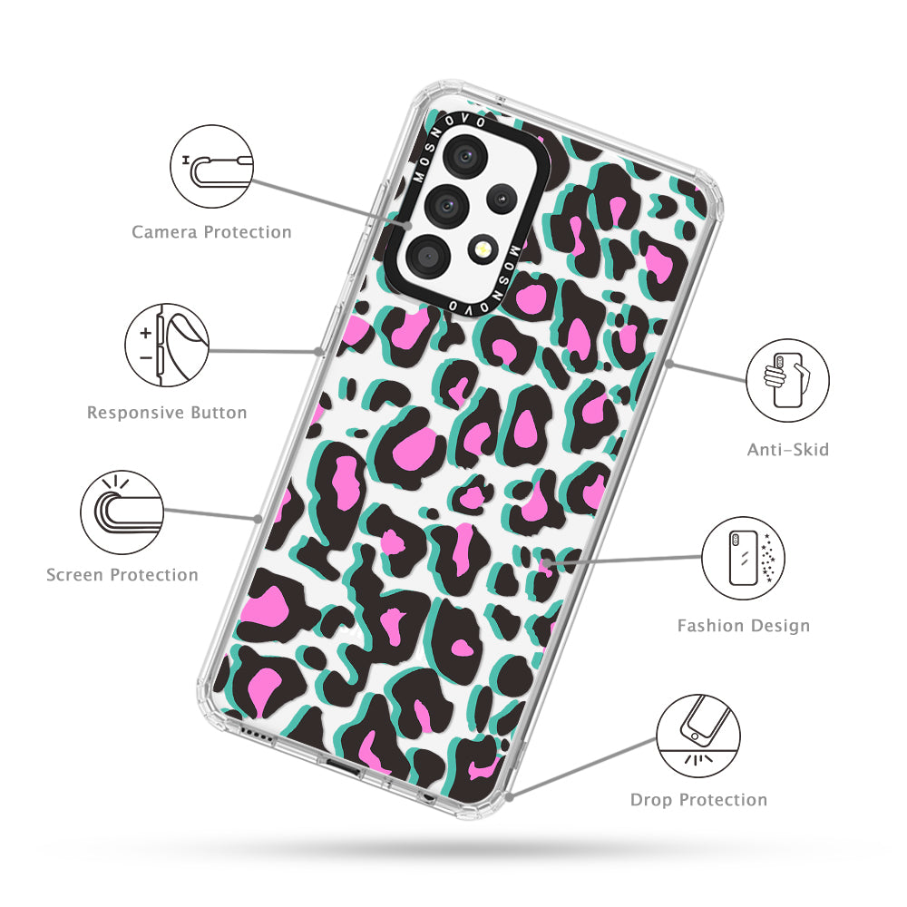 Hot Pink Leopard Print Phone Case - Samsung Galaxy A52 & A52 Case - MOSNOVO