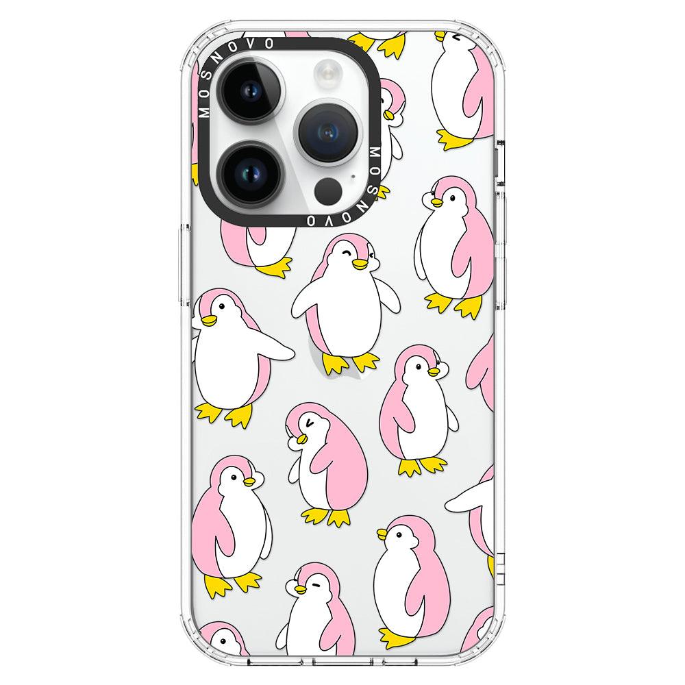 Pink Penguins Phone Case - iPhone 14 Pro Case - MOSNOVO