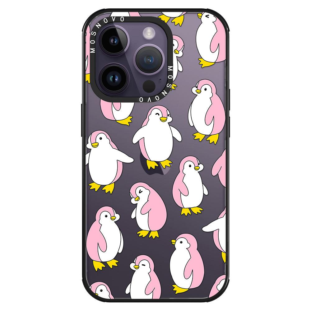 Pink Penguins Phone Case - iPhone 14 Pro Case - MOSNOVO